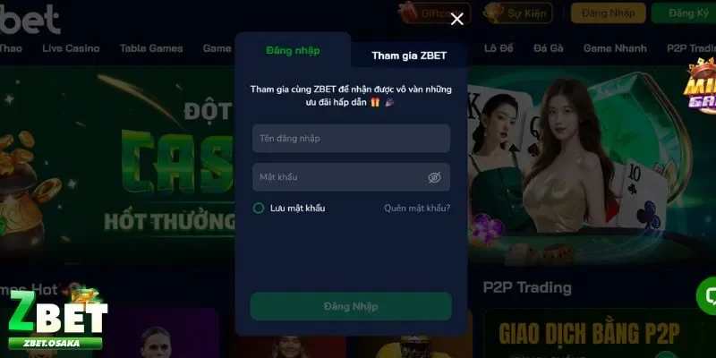 Đăng nhập Zbet với vài thao tác dễ dàng